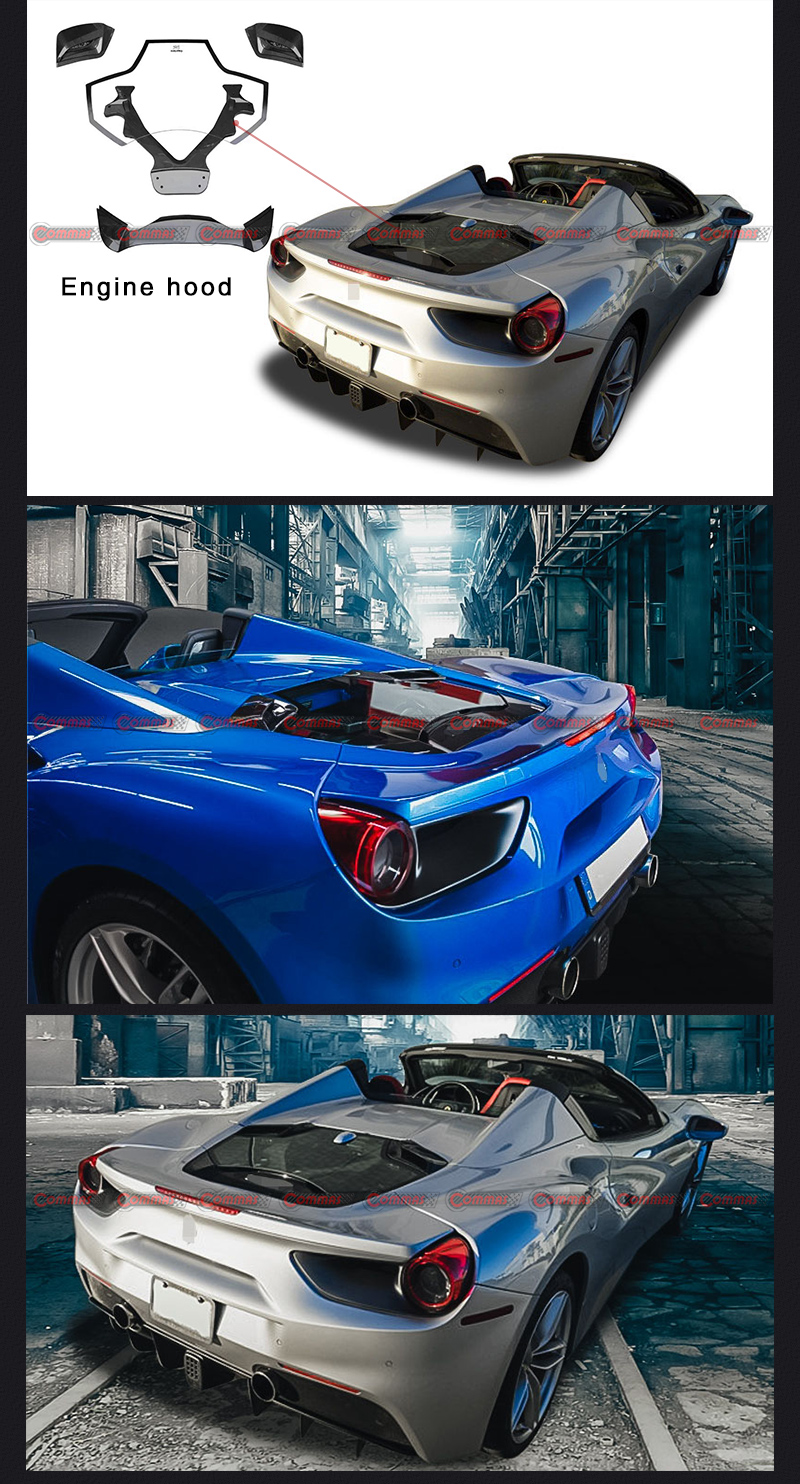 tampa do motor ferrari 488 capristo