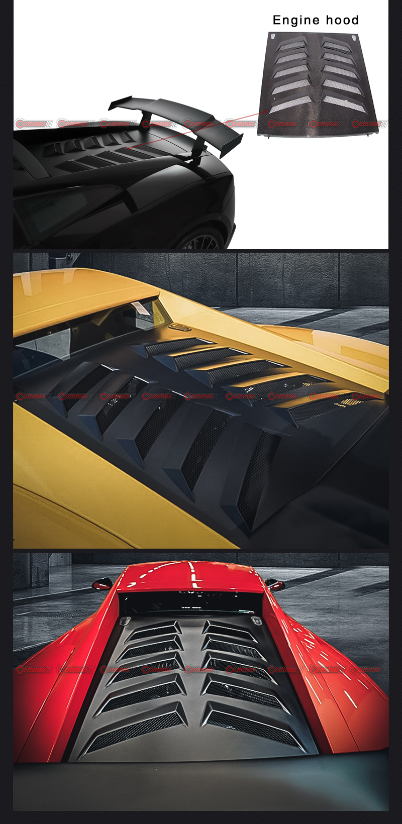 cap&ocirc; traseiro do porta-malas lambroghini gallardo st style