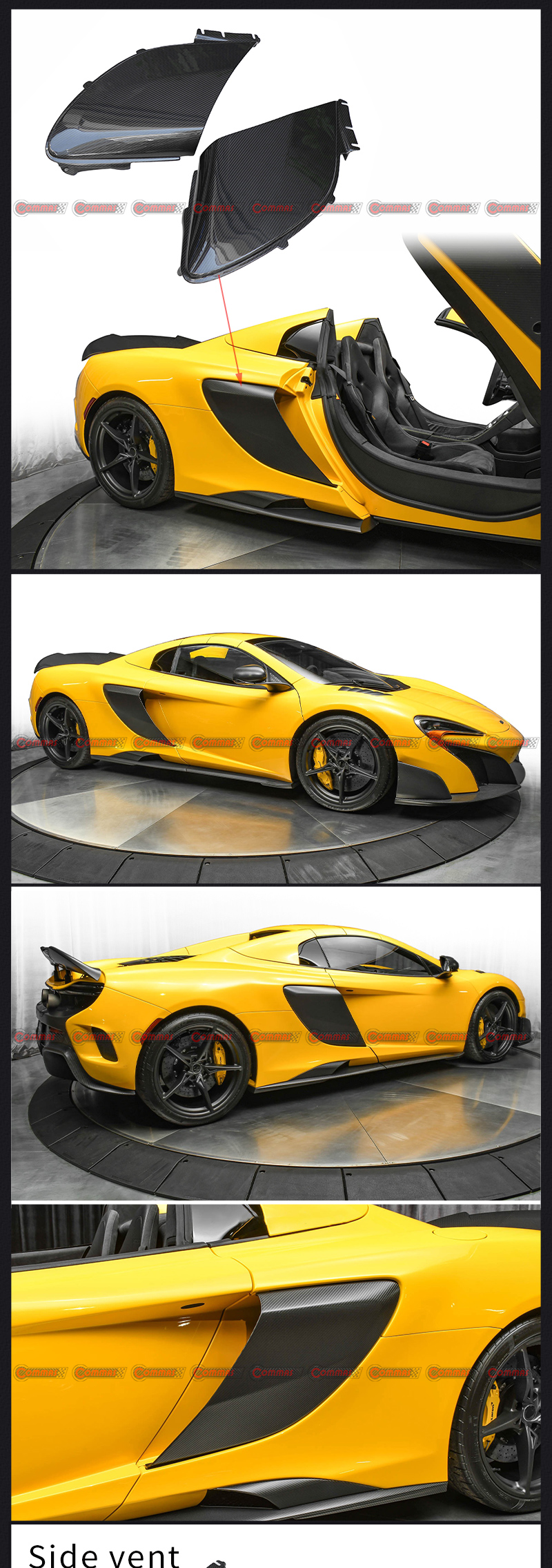 ventila&ccedil;&atilde;o do p&aacute;ra-lama lateral oem mclaren 675lt