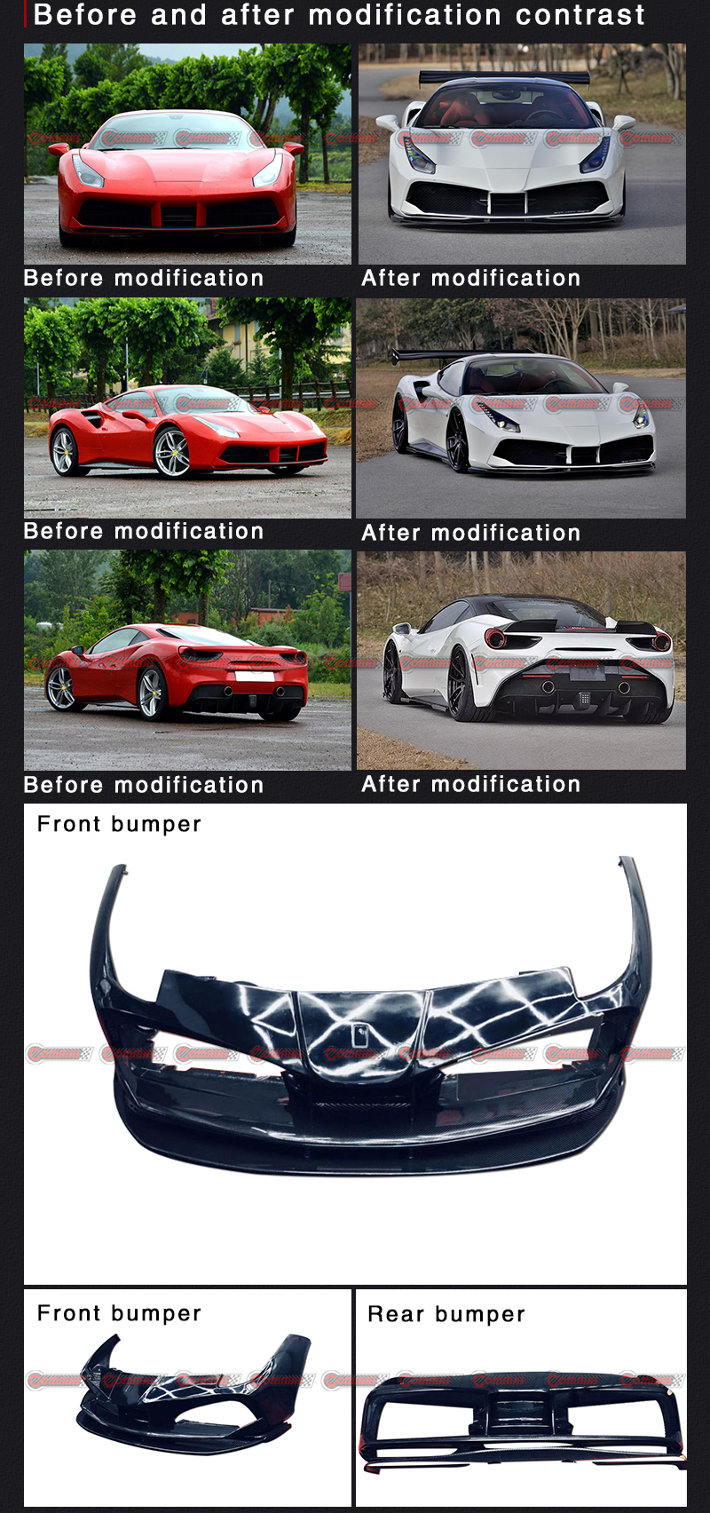 kit de carroceria startech para ferrari 488