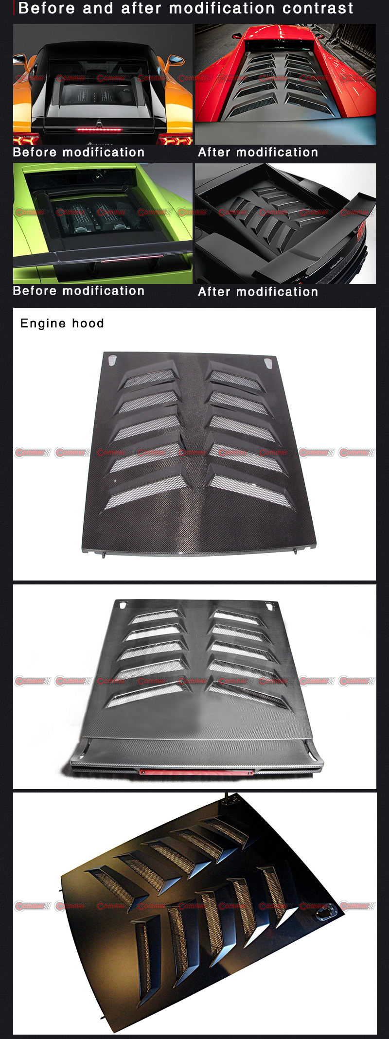 cap&ocirc; traseiro do porta-malas lambroghini gallardo st style