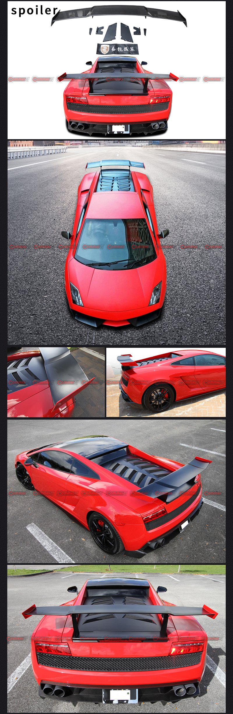 spoiler traseiro lambroghini gallardo rz