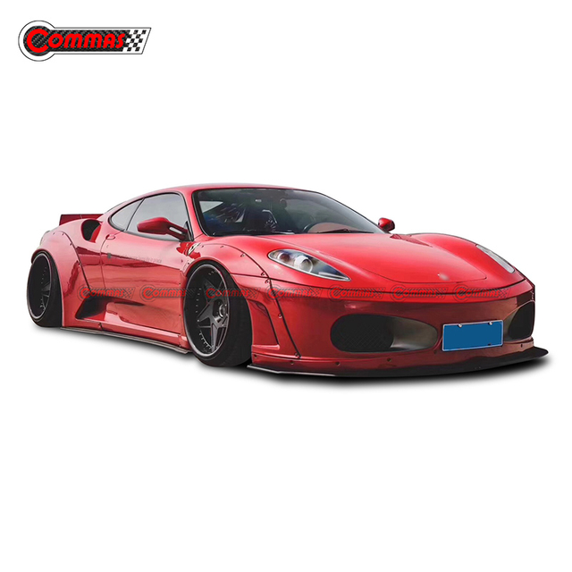 Kit de corpo largo em fibra de carbono estilo Liberty Walk para Ferrari 430