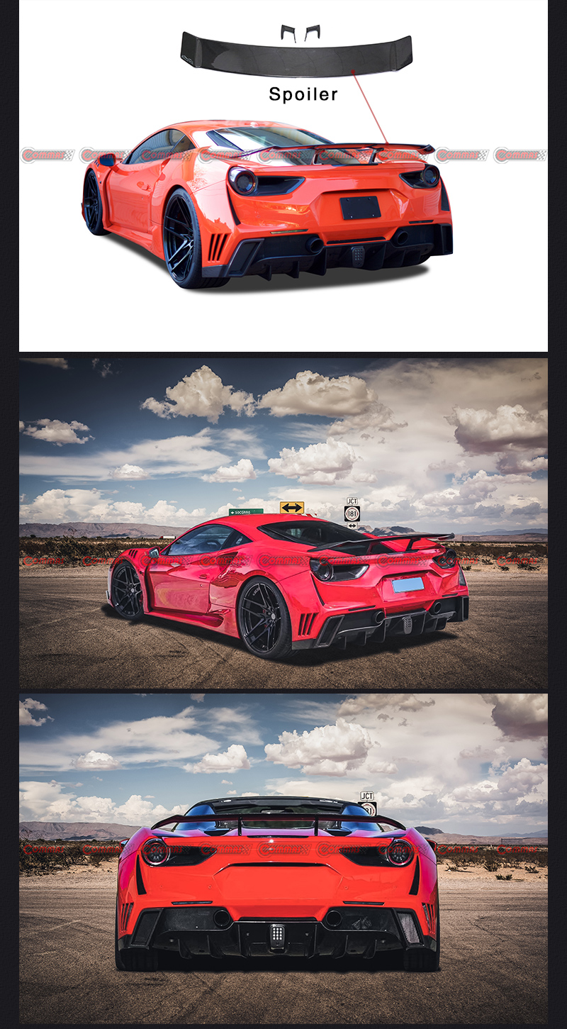 ferrari 488 novitec ross spoiler traseiro