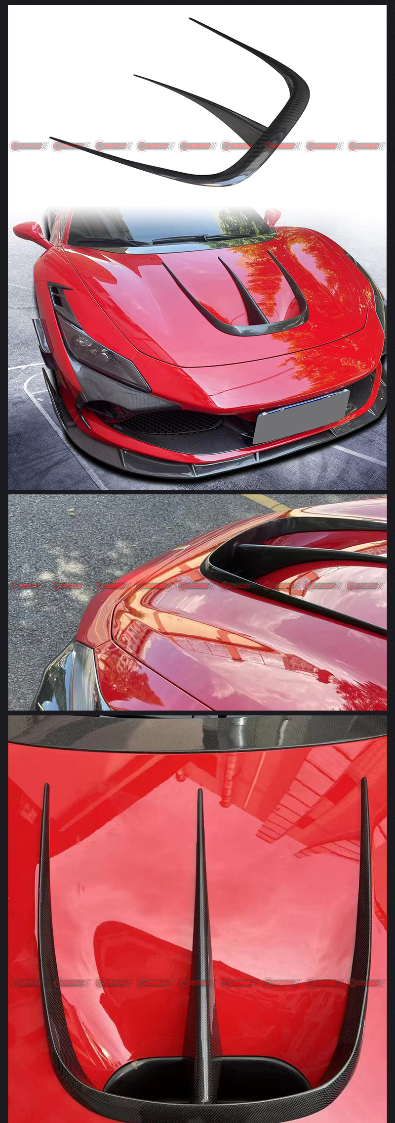 guarni&ccedil;&otilde;es da tampa do motor ferrari f8 mansory