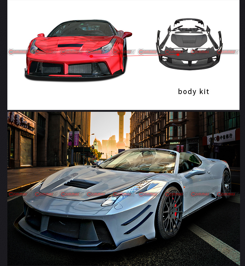 Bodykits de design anterior para Ferrari 458