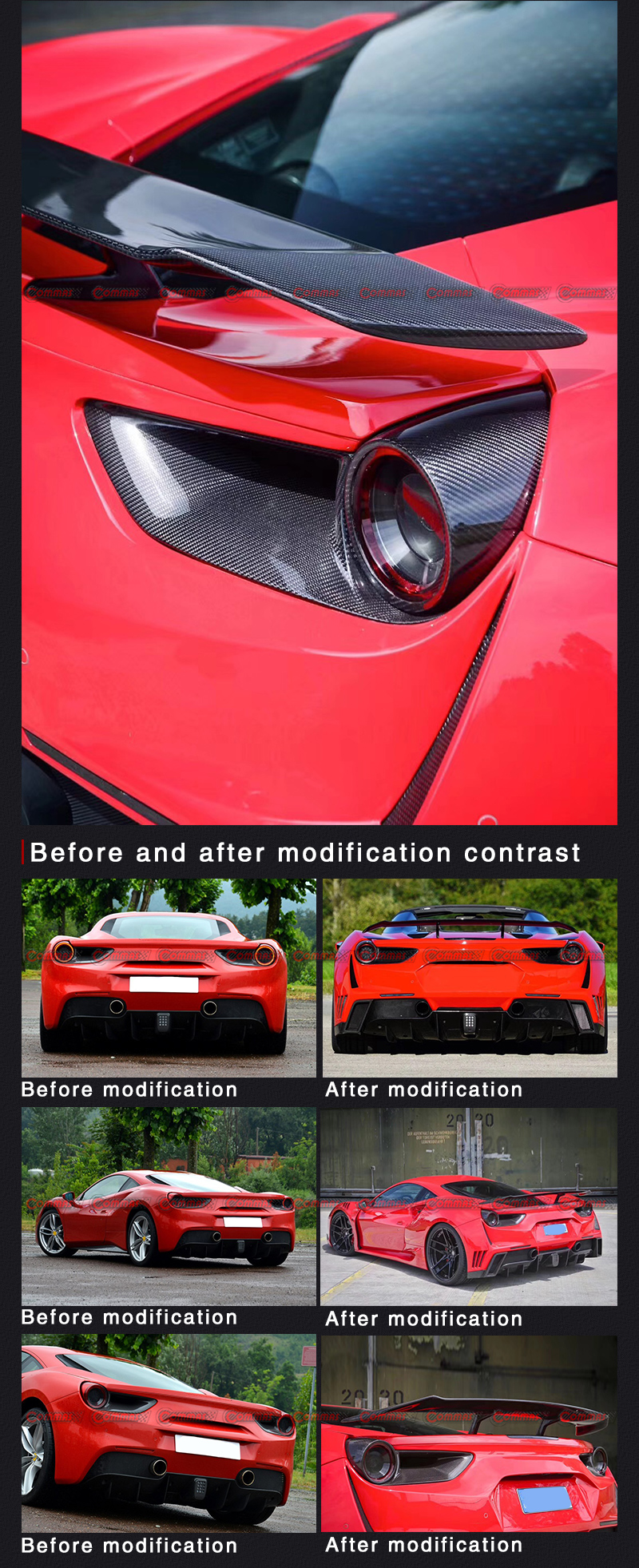 ferrari 488 novitec ross asa traseira