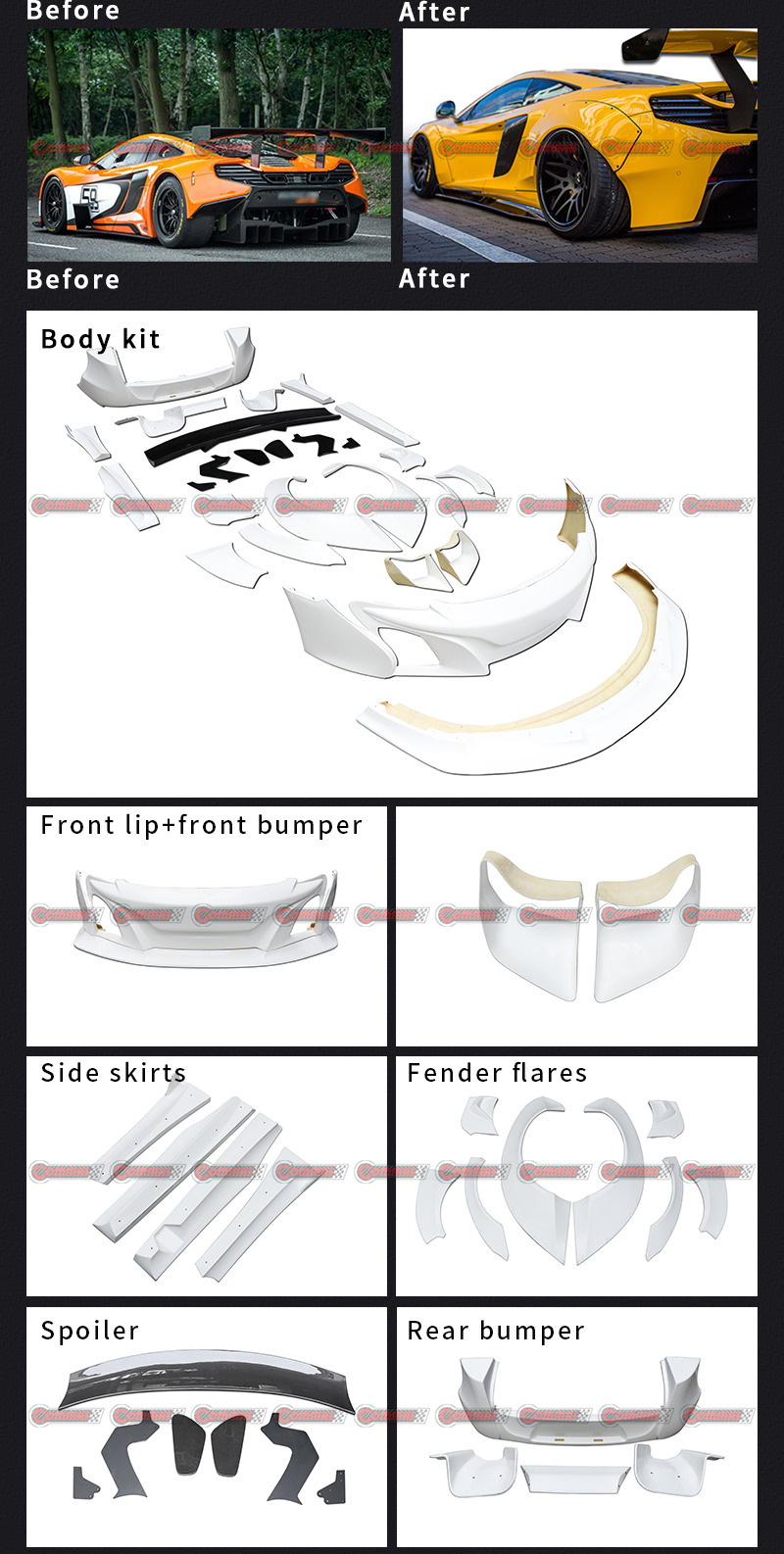 kit de carroceria lb mclaren 650s