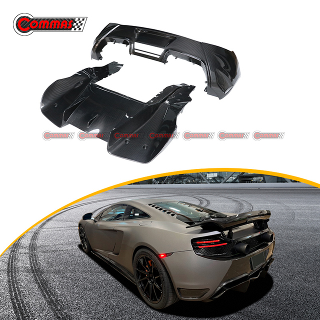 Difusor traseiro de fibra de carbono estilo Vorsteiner para Mclaren MP4 12C 650S
