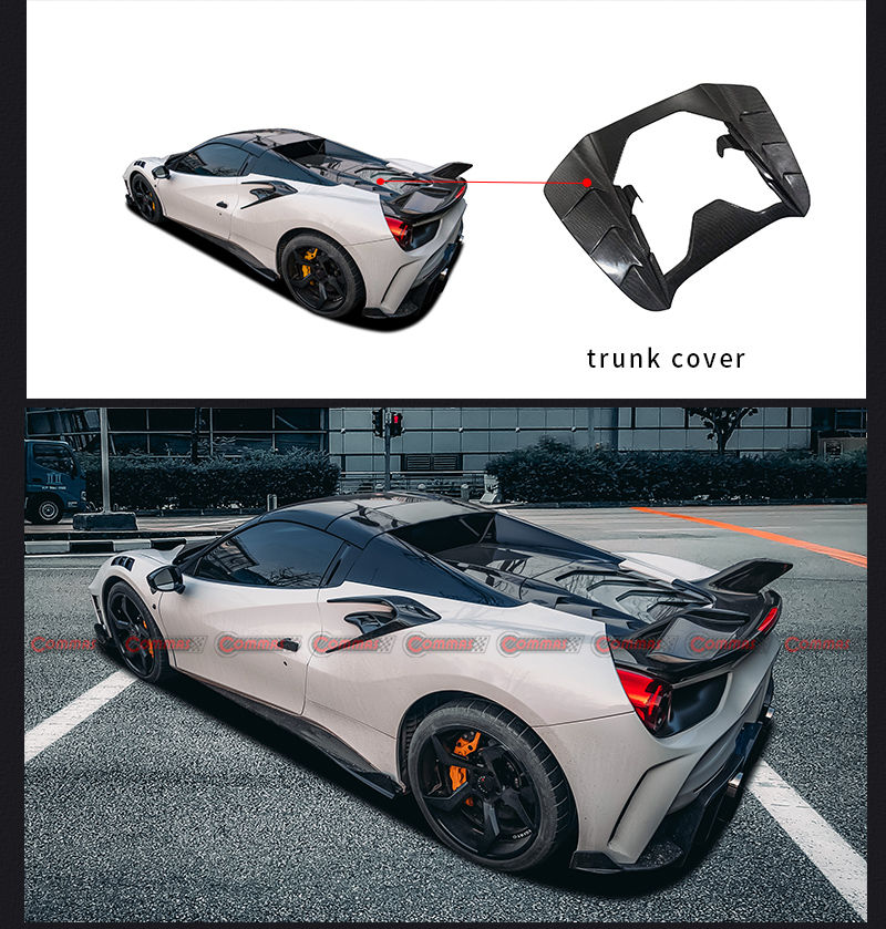 tampa do porta-malas ferrari 488 mansory