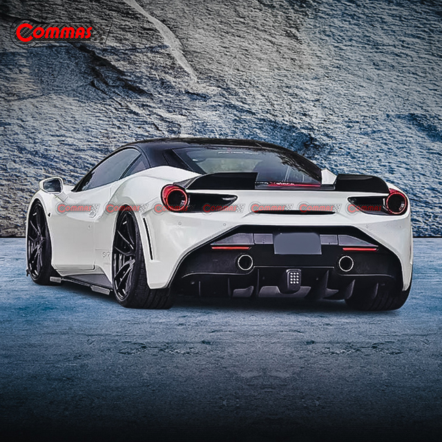 Spoiler traseiro de fibra de carbono estilo SVR para Ferrari 488