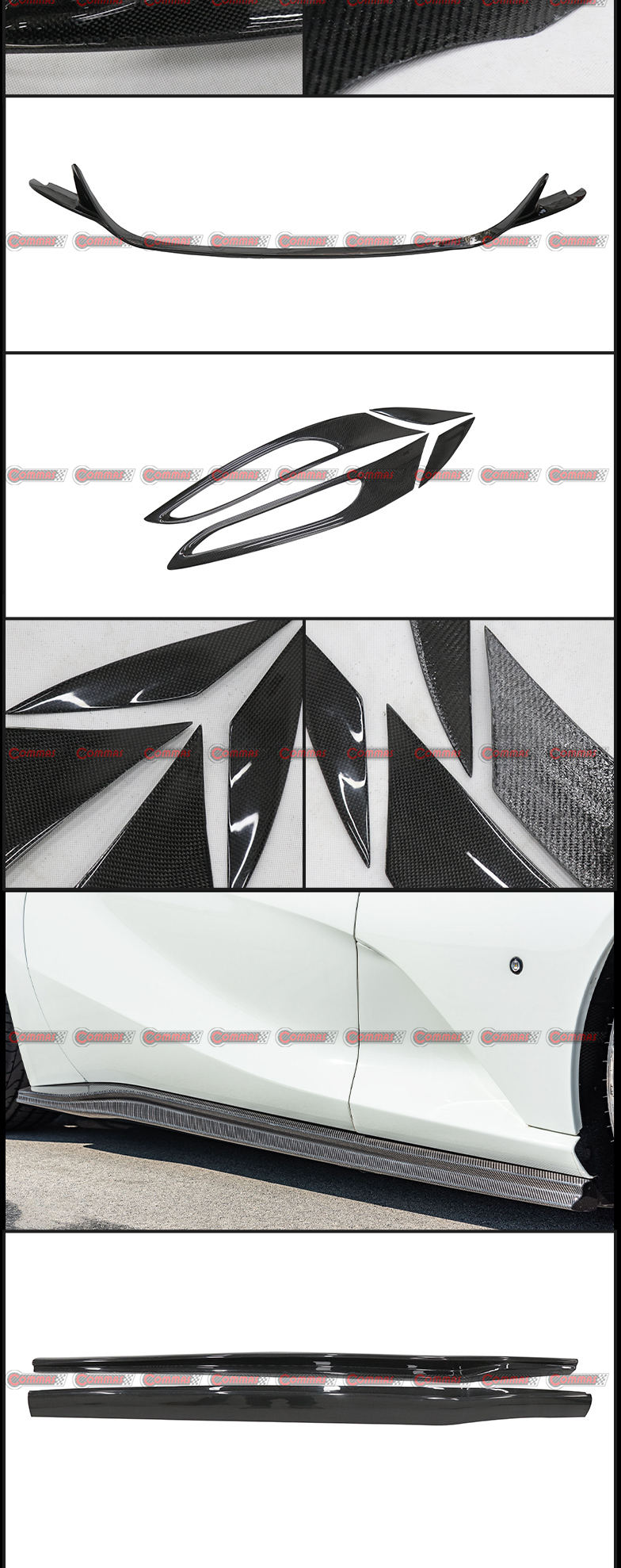 Kits de carroceria de fibra de carbono seca estilo Novitec para Ferrari 812