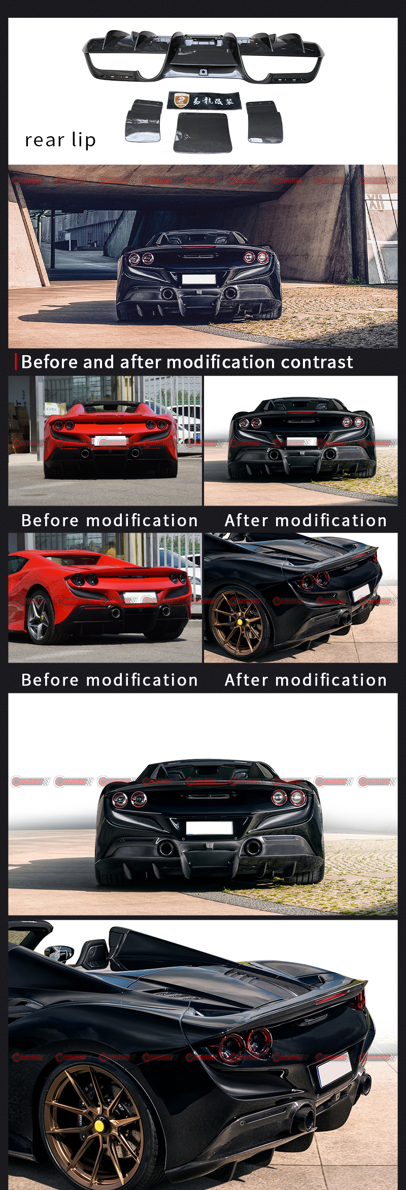 L&aacute;bio Traseiro Ferrari F8