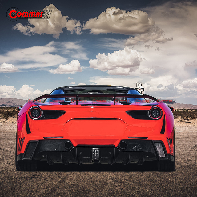 Spoiler traseiro de fibra de carbono estilo Novitec Ross para Ferrari 488 GTB
