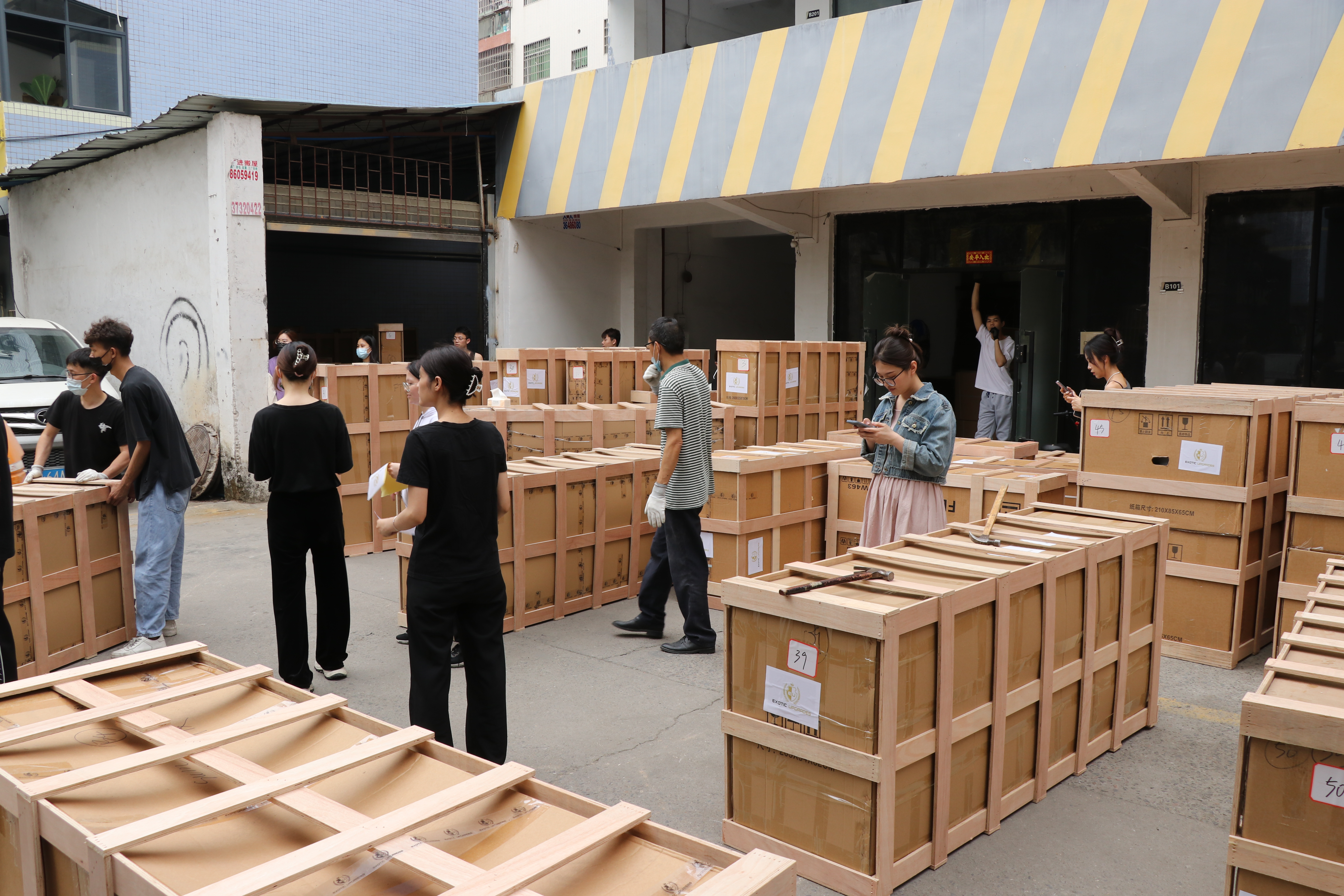 Embalagem e transporte de mercadorias