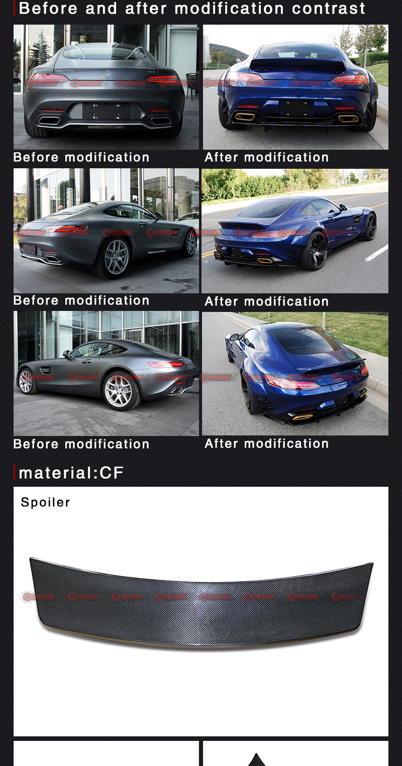 spoiler traseiro estilo pd mercedes benz amg gt