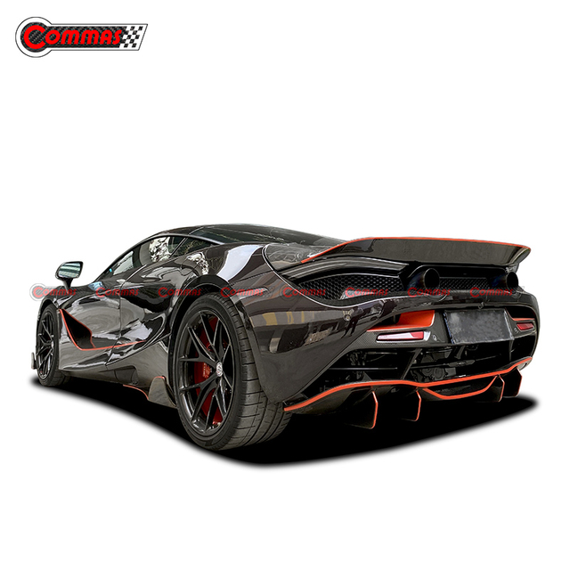 Lábio difusor traseiro de fibra de carbono estilo Vorsteiner para Mclaren 720S