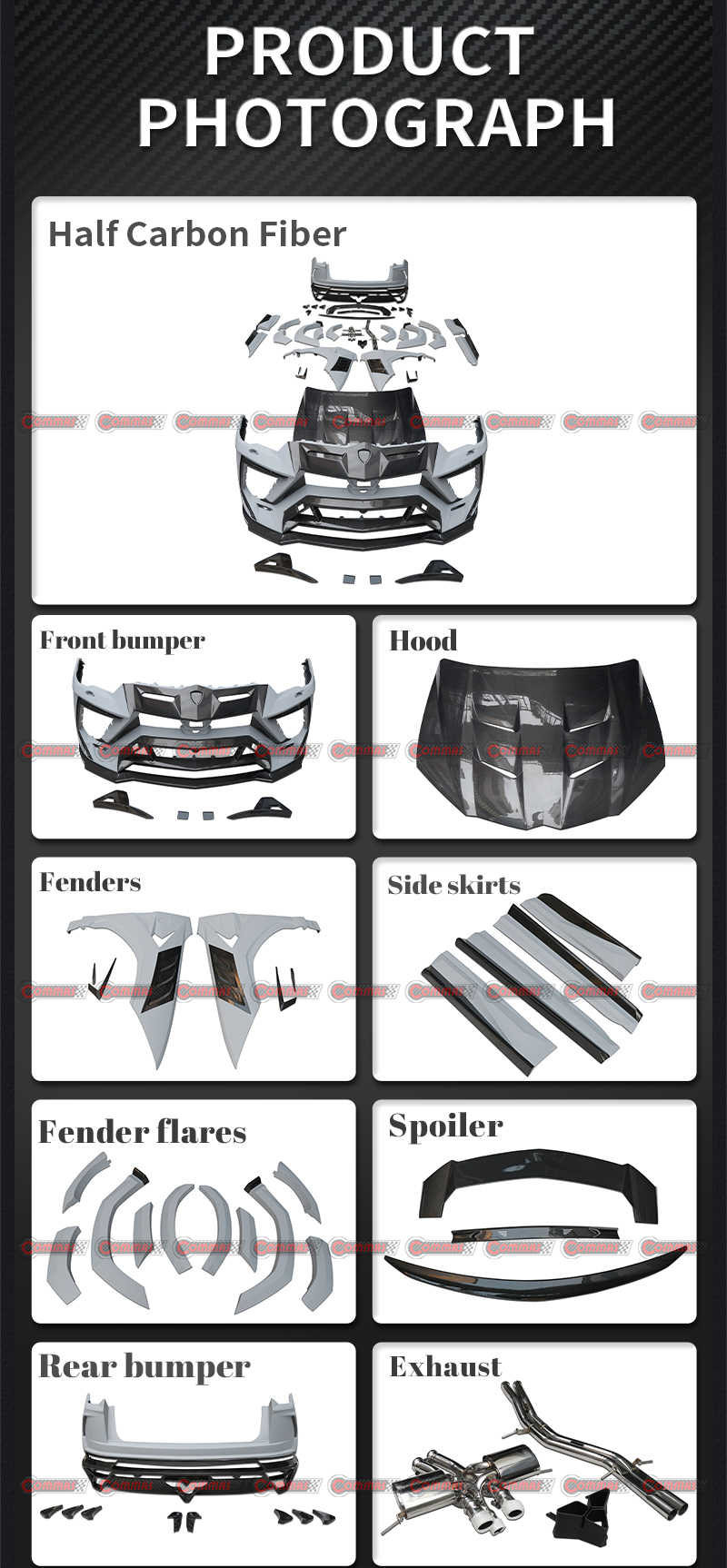 Kit de carroceria em fibra de carbono Lamborghini URUS