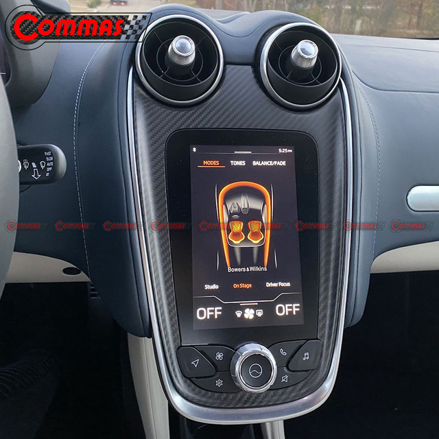 Guarnições interiores de carro de fibra de carbono de alto brilho para Mclaren GT