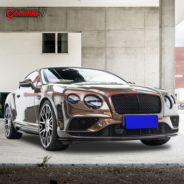 Saias laterais de fibra de carbono estilo V8 para Bentley Continental GT 2015-2017