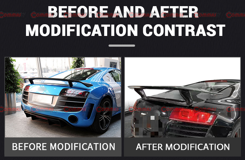 Asa traseira de fibra de carbono seca Audi R8