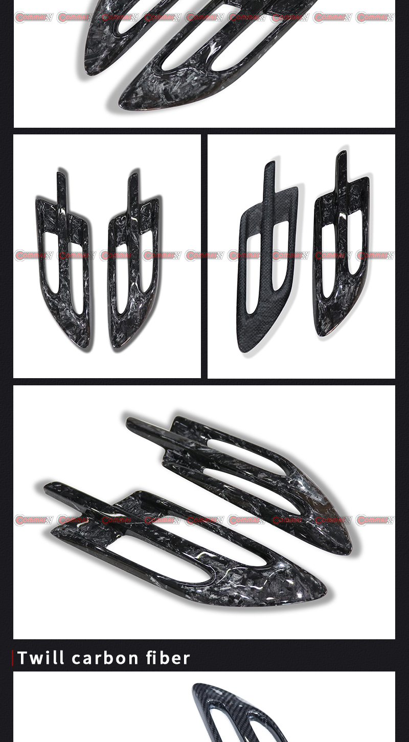 Guarni&ccedil;&otilde;es do p&aacute;ra-lama de ventila&ccedil;&atilde;o lateral em fibra de carbono