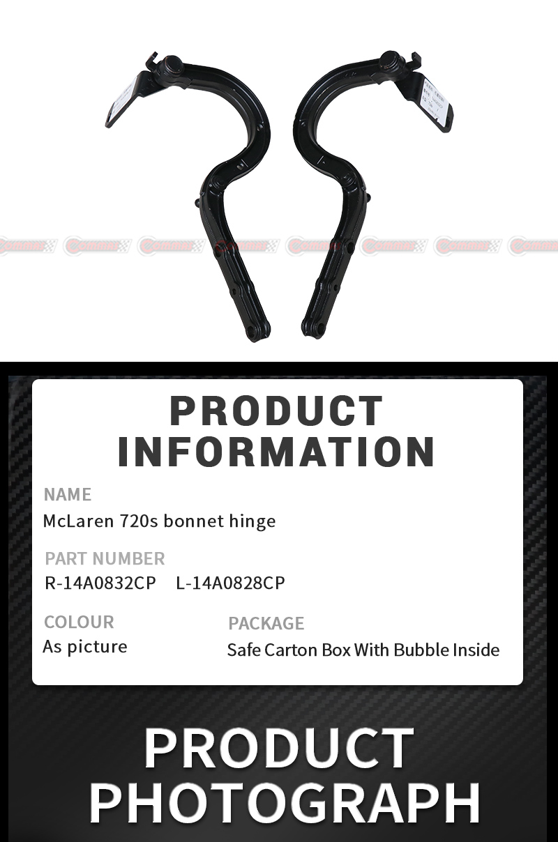 Dobradi&ccedil;a Oem da tampa do cap&ocirc; Mclaren 720S