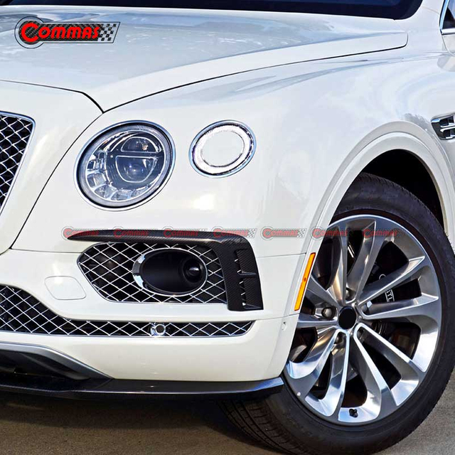 Canards de entrada de ar do pára-choque dianteiro de fibra de carbono para Bentley Bentayga W12 edição limitada